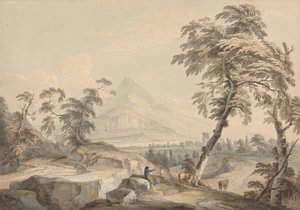 Paisagem italiana com viajantes de Paul Sandby